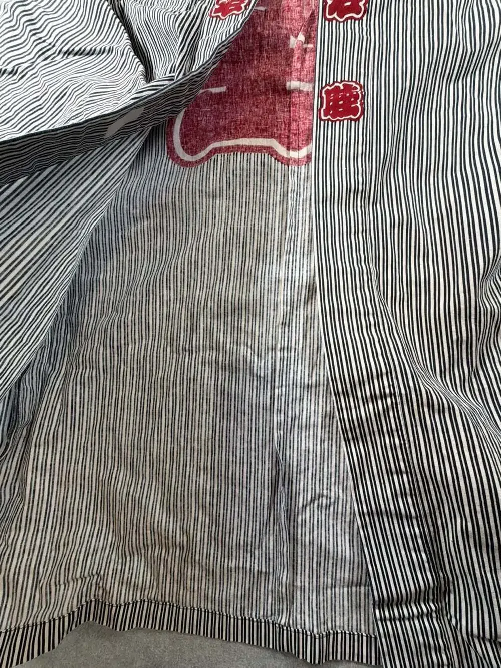 Vintage Traditional Japanese Happi Coat Hanten Festival Jacket  Red Kanji Detail